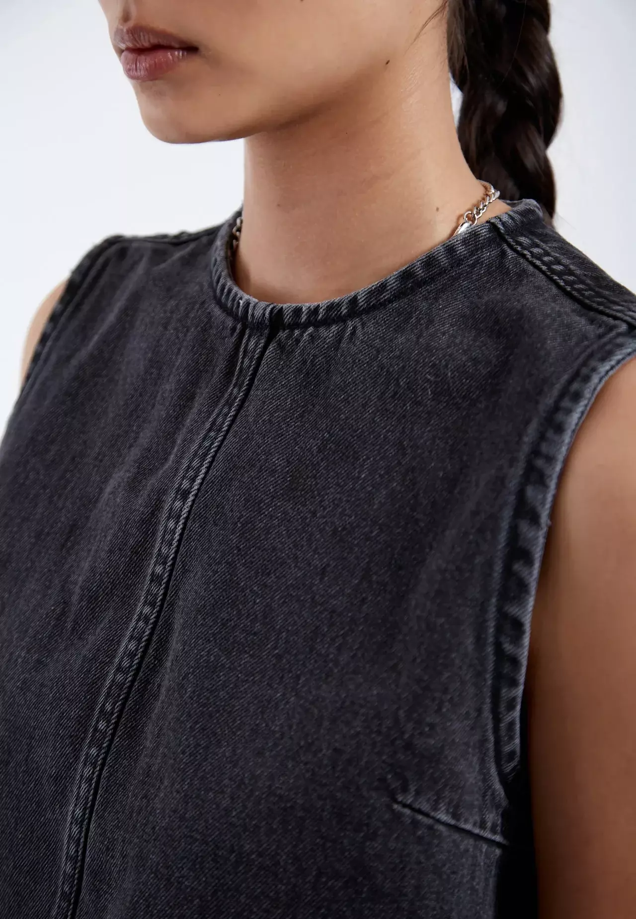 Dr. Denim Erin Top Retro Black Crop Top Denim Damen schwarz